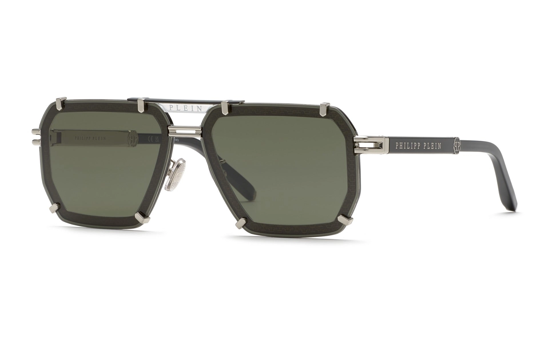 Philipp Plein SPP131 583X 64 | Unisex Yeşil Güneş Gözlüğü